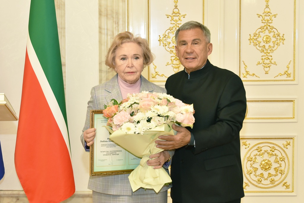 Премией  Президента Республики Татарстан  награждена  председатель татарстанского Регионального Отделения  Союза пенсионеров России  Л.Н.Мишина